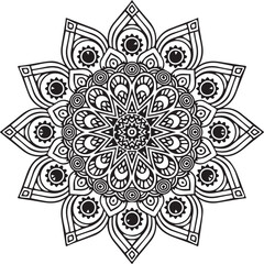 Beautiful flower art and mandala vector design