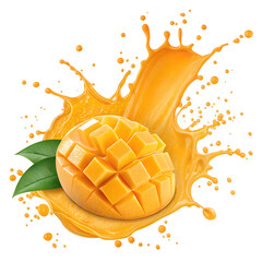 Mango Juice Splash PNG - Transparent Background