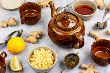 Ginger root infusion.