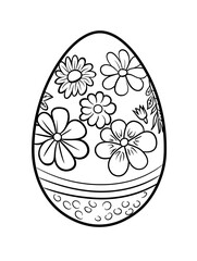 Fototapeta premium Coloring book for children. Easter egg with ornament. Children's creativity, drawing.