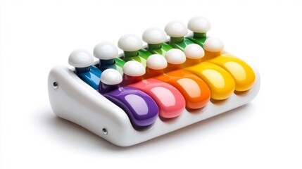 Bright Toy Xylophone Isolated on White. Generative AI