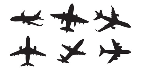 variety of airplane icons in different styles