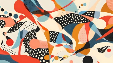 Illustration of A contemporary art piece combining abstract shapes and intricate dot fonts, evoking a sense of modernity. Ai Generate.
