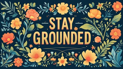 Obraz premium Stay Grounded Floral Art Design