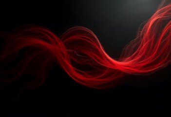Fototapeta premium Abstract Red Flowing Fabric Design Dark Background