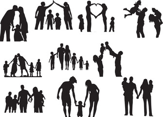 happy family png vector icons