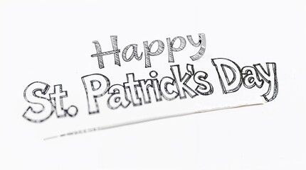 St Patrick's Day Hand-Drawn Typography with Horseshoe
