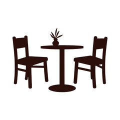 cozy restaurant table with centerpiece illustration