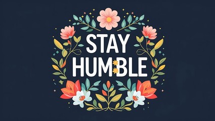 Stay Humble Floral Design Inspirational Quote