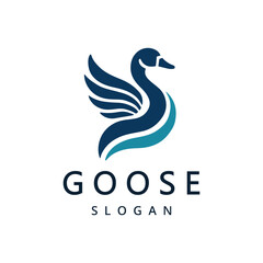 Goose logo design vector template, Goose icon