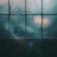 A close-up view of textured glass panels with a muted, atmospheric quality.