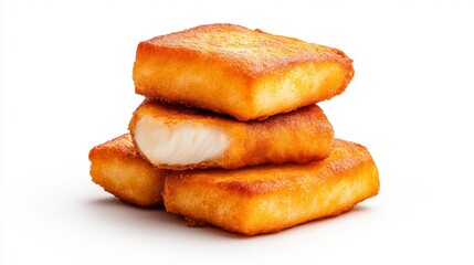 Crispy Fish Fillets with Sauce. Generative AI