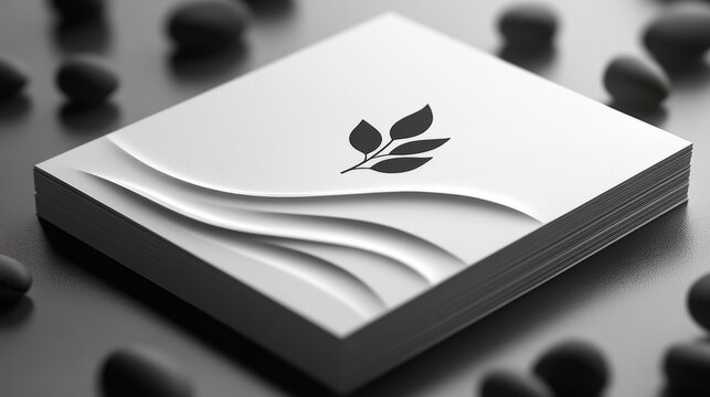 Sleek business card template showcasing a modern design with elegant curves and leaf motif