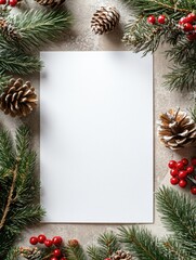 Seasonal Greeting Card on a Festive Christmas Table