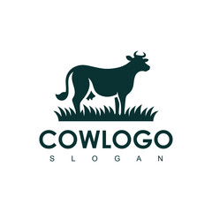 Cow Logo. Cow farm product logo design vector. Vintage Cattle Angus Beef logo
