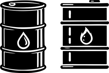 Oil Barrel Silhouette Vector Illustration - High-Quality Design for Download
