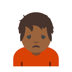 Sad Cartoon Character Illustration, Isolated on White Background, Clipart