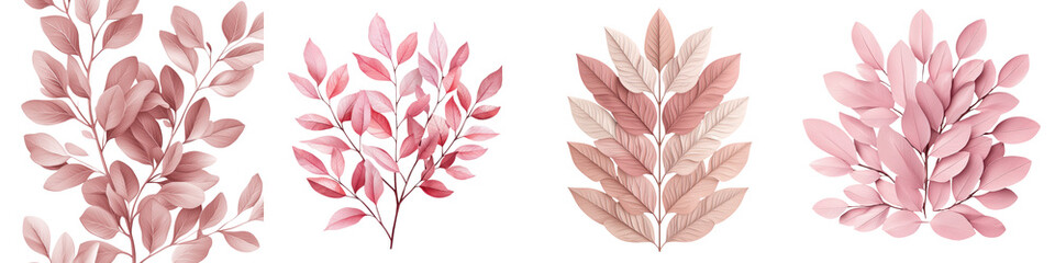 Fototapeta premium Delicate pastel toned leaves and branches forming a natural organic botanical backdrop with a soft elegant and minimalist aesthetic