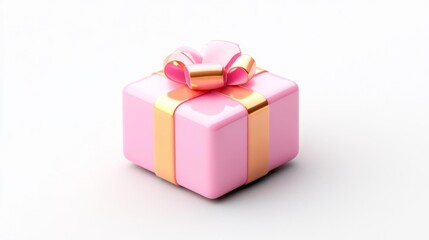 Colorful gift box mockup isolated with a ribbon. Generative AI