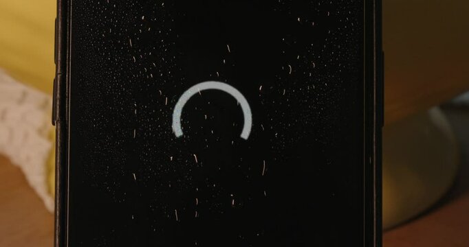 a defective smartphone error close up
