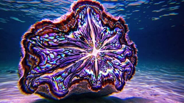 Underwater Coral Structure with Hidden Space, Vibrant Colors, and Layered Texture, in Rich Marine Environment, for Art, Science Communication, Environmental Conservation, Travel & Tourism