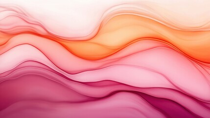 Fototapeta premium Abstract flowing waves in warm pink and orange hues
