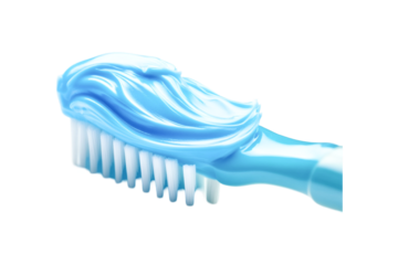 Blue Toothbrush with Toothpaste Ready for Brushing,