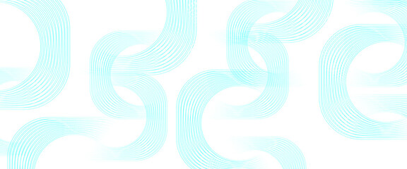 Abstract blue circle lines on white background. Geometric stripe line art design. Modern gradient lines pattern. Futuristic technology concept. Suit for website, banner, presentation,