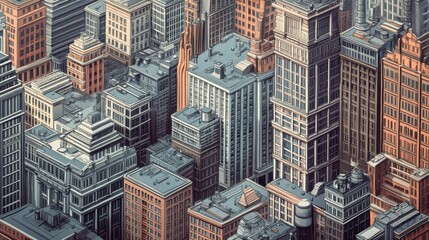 A Detailed Aerial View of City Buildings and Structures