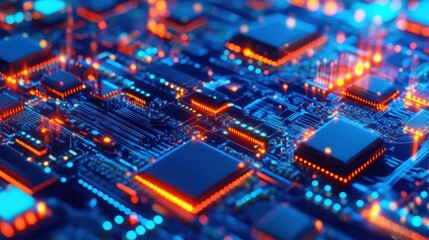 Obraz premium Intricate Circuit Board: A Close-Up of Technology's Inner Workings