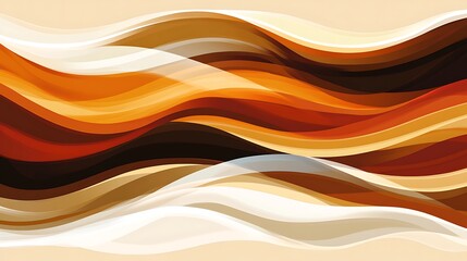 Obraz premium Abstract Wavy Lines in Autumnal Hues