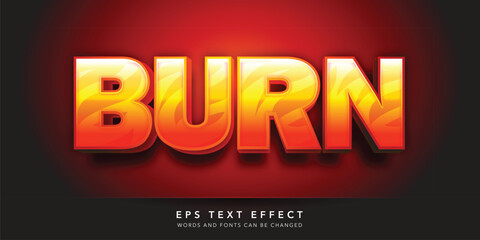 burn 3d editable text effect