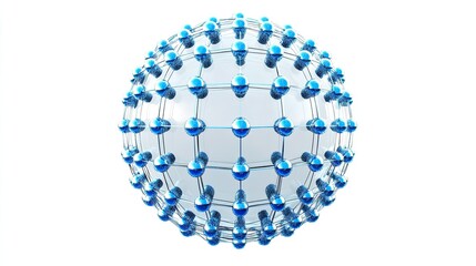 3D illustration of a spherical mesh structure,