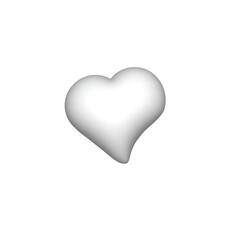 vector illustration of 3d white hearts on a white background.