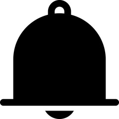 Notification bell glyph icon, flat style vector illustration