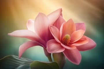 Fototapeta premium Blooming beauty reveals lifes journey through contrasting growth phases of a flower in vibrant hues