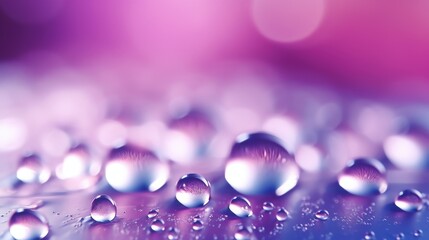 Abstract Blurred Purple Light with Dew Drops on Surface Creating a Dreamy and Soft Visual Atmosphere for Background or Artistic Use
