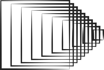 Fototapeta premium Square blended line effect. Geometric shape, digital, tech, media