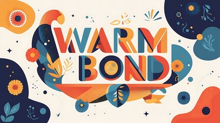 Warm Bond Abstract Floral Design Artwork