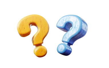 Cartoon question mark and exclamation point, chat mark, 3d rendering.