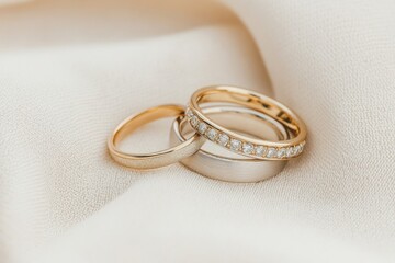 Elegant stacking rings showcase intricate designs and textures on a soft neutral backdrop for stylish layering inspiration