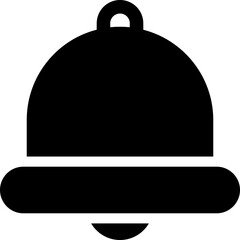 Notification bell glyph icon, flat style vector illustration