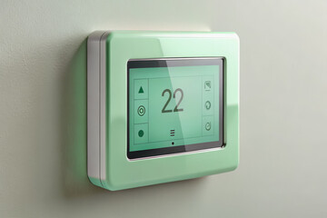 Elegant mint smart thermostat with classic design and energy efficiency