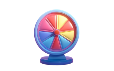 Cartoon spinning fortune wheel, fortune spinning wheel for promotion events, 3d rendering.