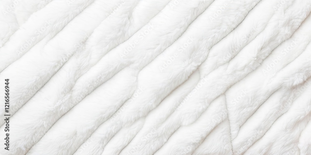 Poster A white fur texture with a pattern of lines and ridges