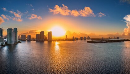 Fototapeta premium sunset over the river