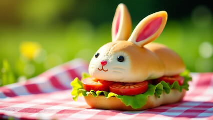Bunny-Shaped Sandwich Snack