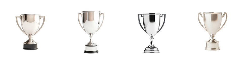 Shiny metallic trophy cup in a classic design representing the pinnacle of achievement victory and success in a competition championship game or tournament