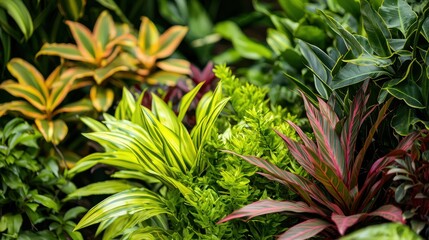 Obraz premium A humid greenhouse filled with vibrant tropical plants.