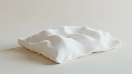 Obraz premium White pillow, textured surface, neutral background, relaxation concept, website design